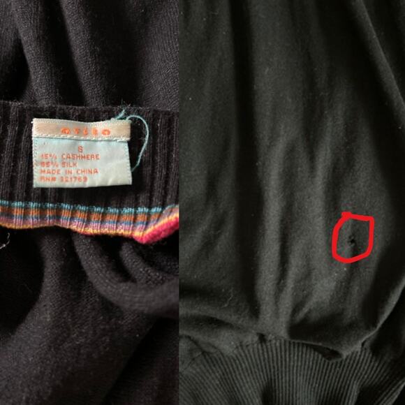 Vintage Y2K Avita Black Cashmere Silk Knit Sweater – Empire Cut, Open Back, S - Picture 4 of 4